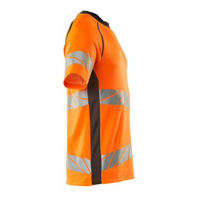 Mascot Hi-Vis T-shirt Short-Sleeve 19082-771 Left #colour_hi-vis-orange-dark-anthracite-grey