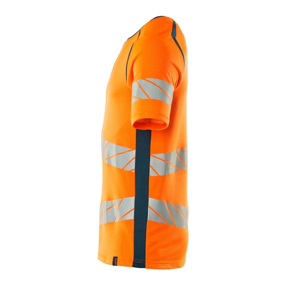 Mascot Hi-Vis T-shirt Short-Sleeve 19082-771 Right #colour_hi-vis-orange-dark-petroleum