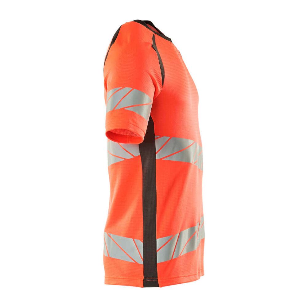 Mascot Hi-Vis T-shirt Short-Sleeve 19082-771 Left #colour_hi-vis-red-dark-anthracite-grey