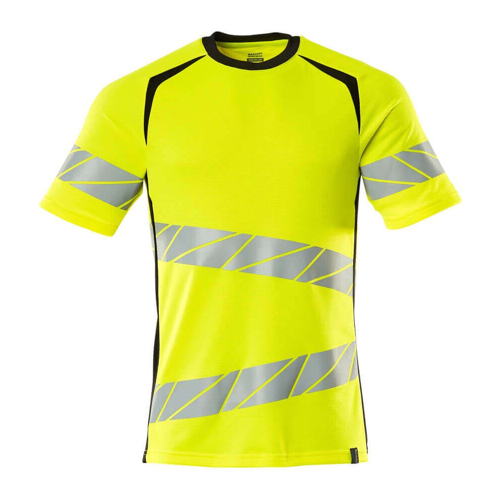 Mascot Hi-Vis T-shirt Short-Sleeve 19082-771 Front #colour_hi-vis-yellow-black