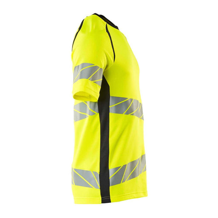 Mascot Hi-Vis T-shirt Short-Sleeve 19082-771 Left #colour_hi-vis-yellow-dark-navy-blue