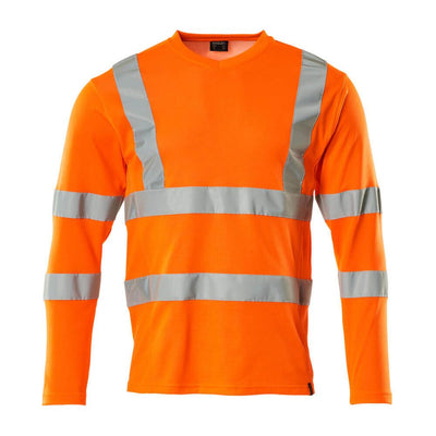 Mascot Hi-Vis T-shirt Long-Sleeved 18281-995 Front #colour_hi-vis-orange