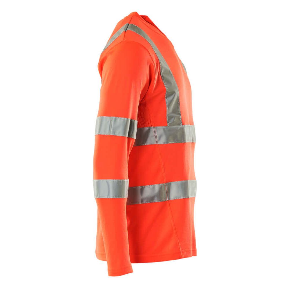 Mascot Hi-Vis T-shirt Long-Sleeved 18281-995 Left #colour_hi-vis-red