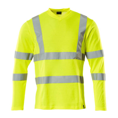 Mascot Hi-Vis T-shirt Long-Sleeved 18281-995 Front #colour_hi-vis-yellow