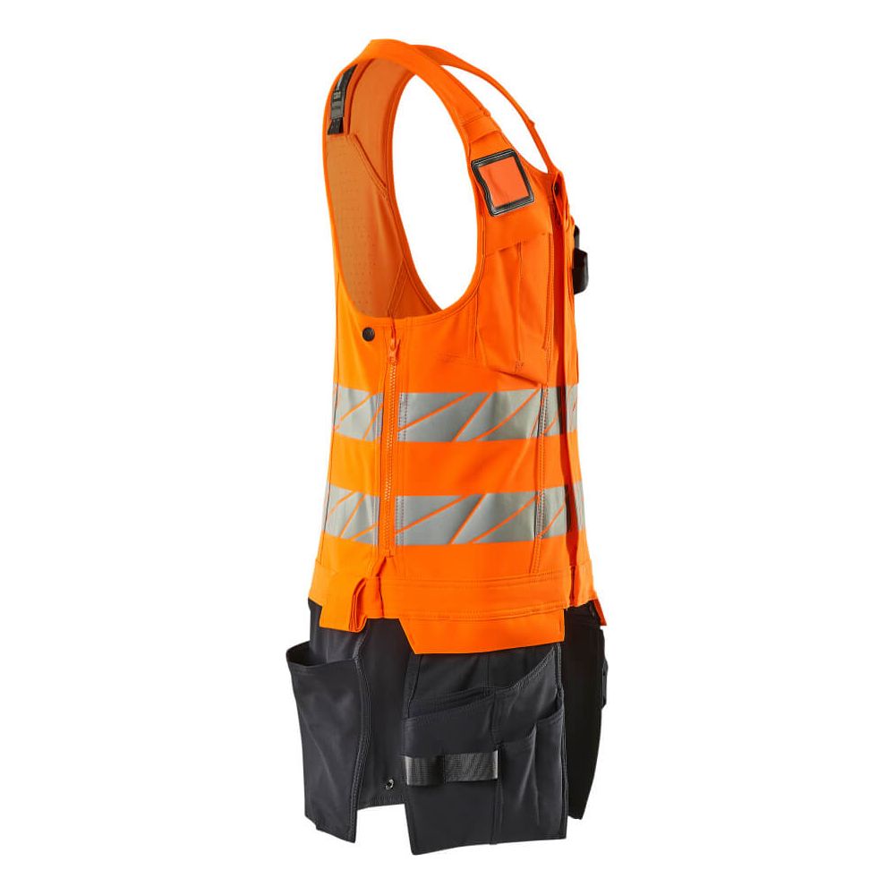 Mascot Hi-Vis Tool Vest Left #colour_hi-vis-orange-dark-navy-blue
