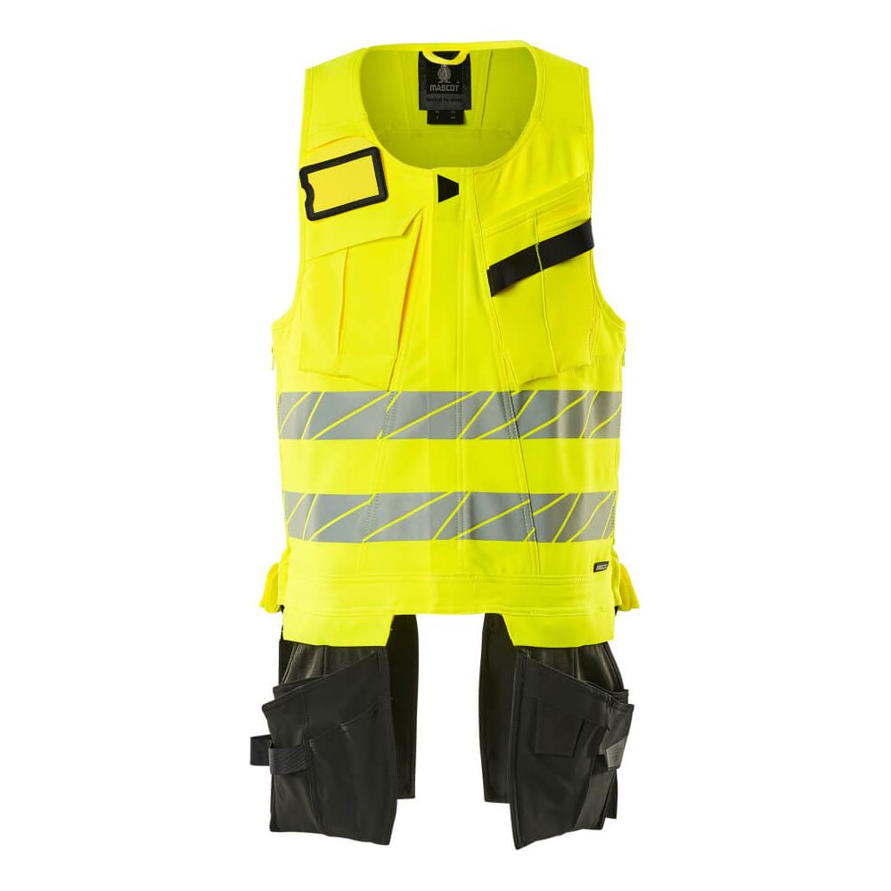 Mascot Hi-Vis Tool Vest Front #colour_hi-vis-yellow-black