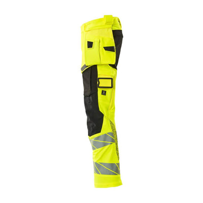 Mascot Hi-Vis Trousers with Stretch & Holster Pockets 19031-711 Right #colour_hi-vis-yellow-black