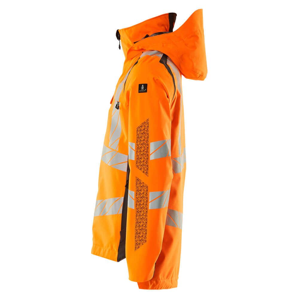 Mascot Hi-Vis Waterproof Outer Shell Jacket 19001-449 Right #colour_hi-vis-orange-dark-anthracite-grey