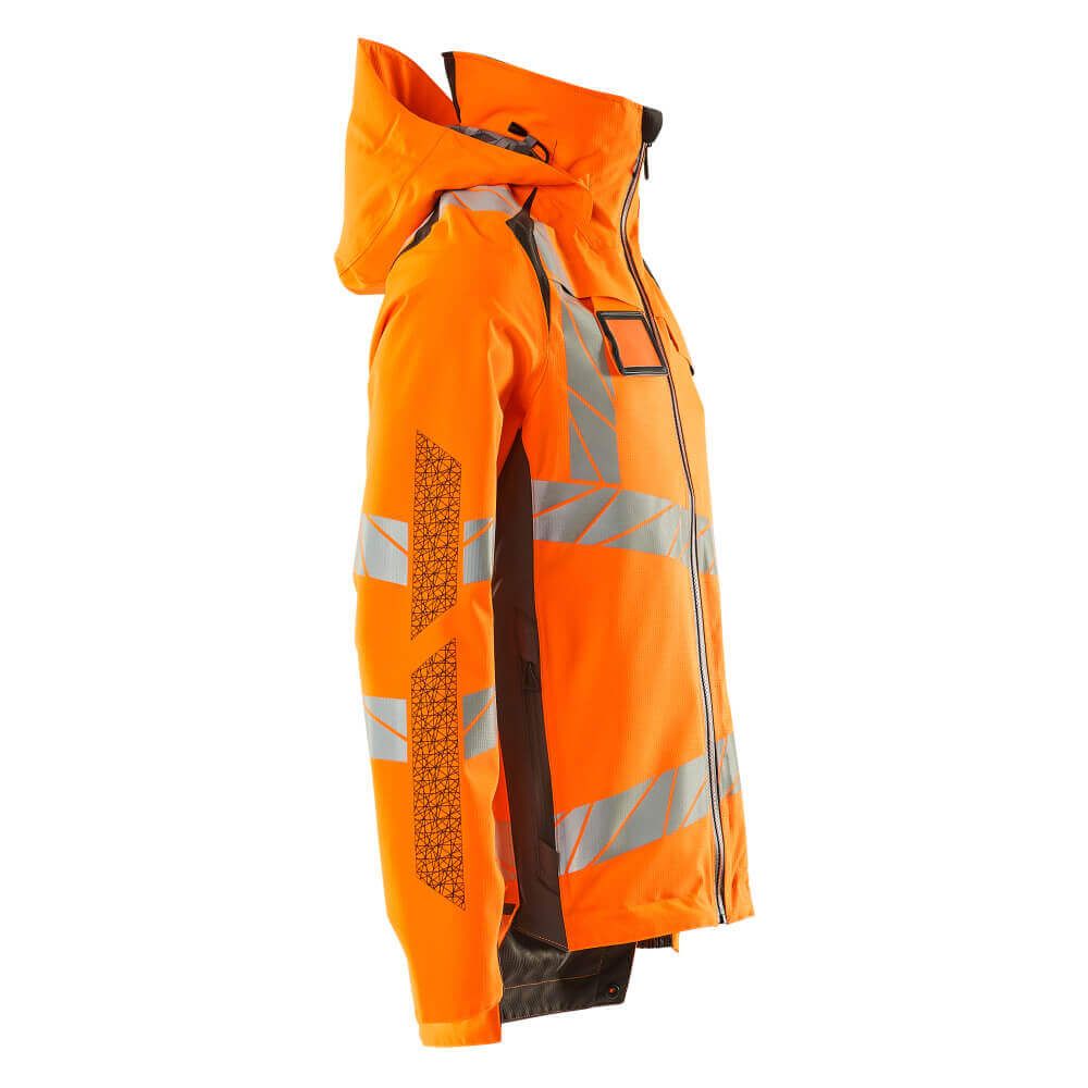 Mascot Hi-Vis Waterproof Outer Shell Jacket 19001-449 Left #colour_hi-vis-orange-dark-anthracite-grey
