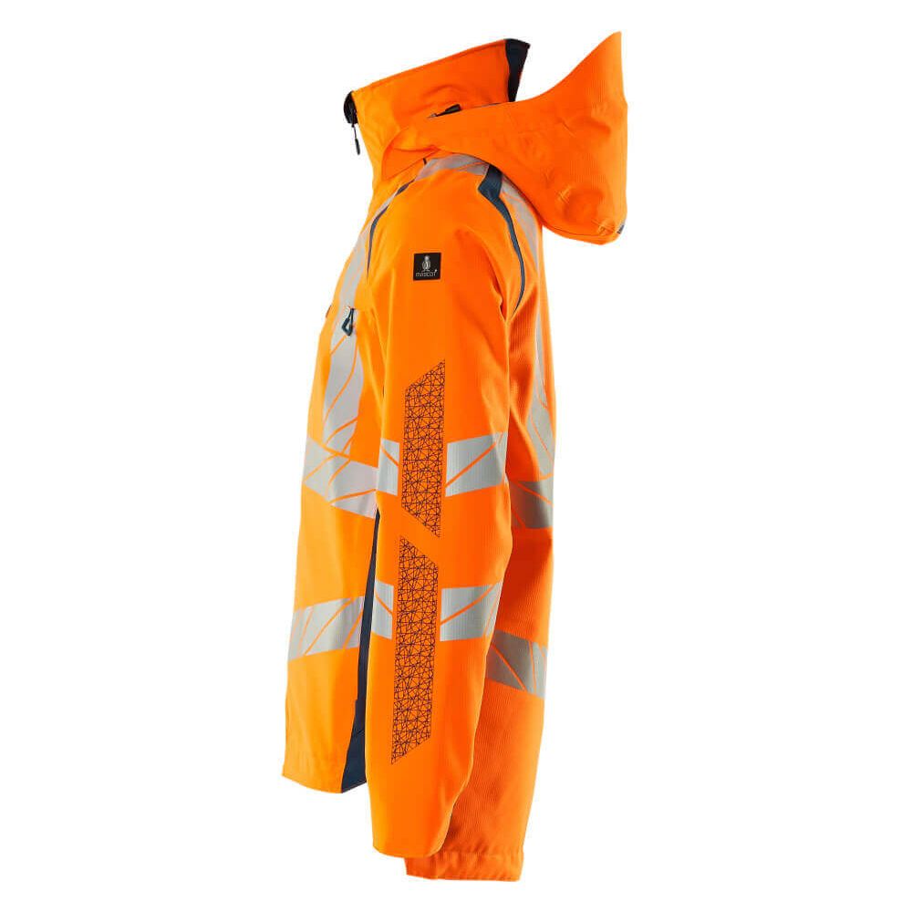 Mascot Hi-Vis Waterproof Outer Shell Jacket 19001-449 Right #colour_hi-vis-orange-dark-petroleum