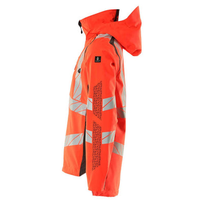Mascot Hi-Vis Waterproof Outer Shell Jacket 19001-449 Right #colour_hi-vis-red-dark-anthracite-grey