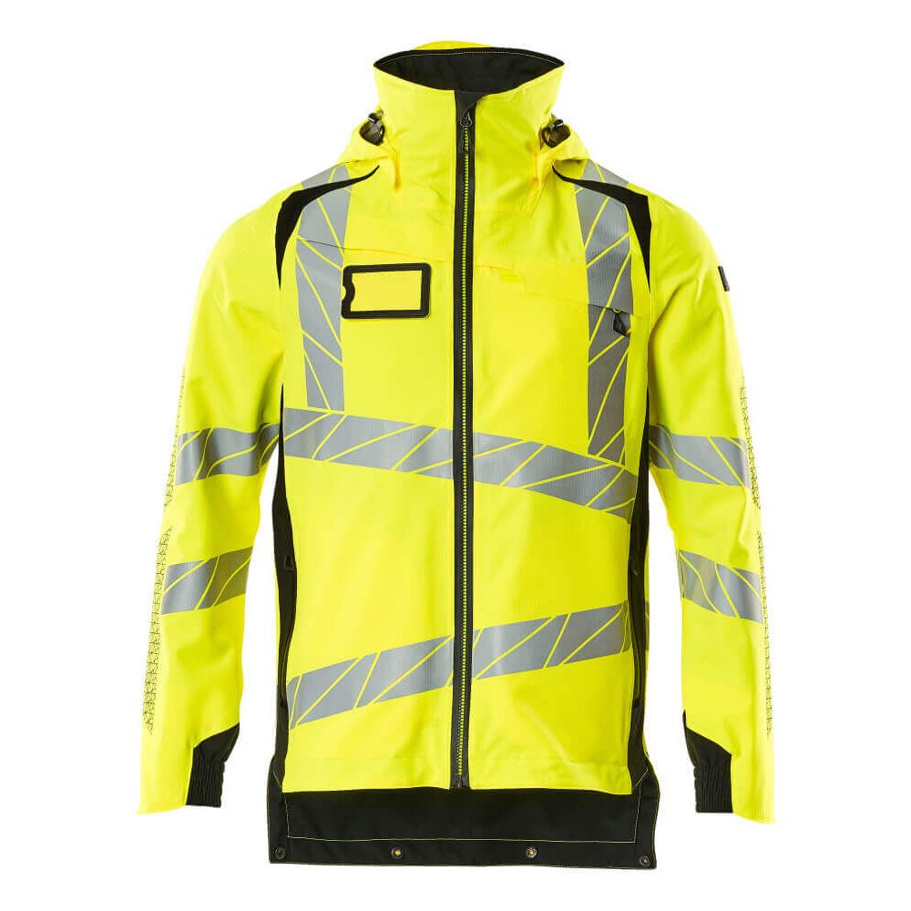 Mascot Hi-Vis Waterproof Outer Shell Jacket 19001-449 Front #colour_hi-vis-yellow-black