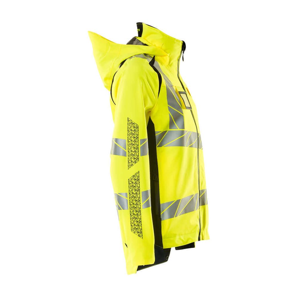 Mascot Hi-Vis WAterproof Outer Shell Jacket 19011-449 Left #colour_hi-vis-yellow-black