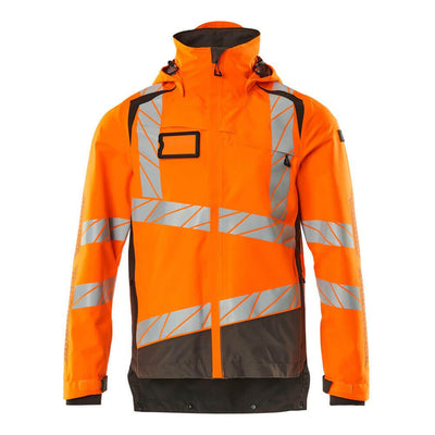Mascot Hi-Vis Waterproof Outer Shell Jacket 19301-231 Front #colour_hi-vis-orange-dark-anthracite-grey
