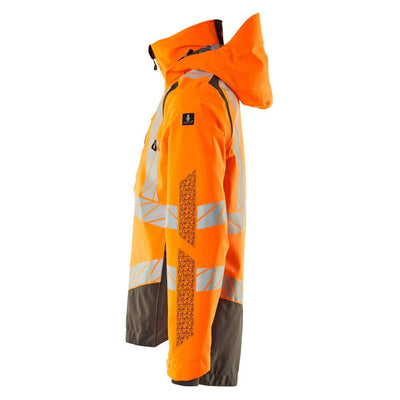 Mascot Hi-Vis Waterproof Outer Shell Jacket 19301-231 Right #colour_hi-vis-orange-dark-anthracite-grey