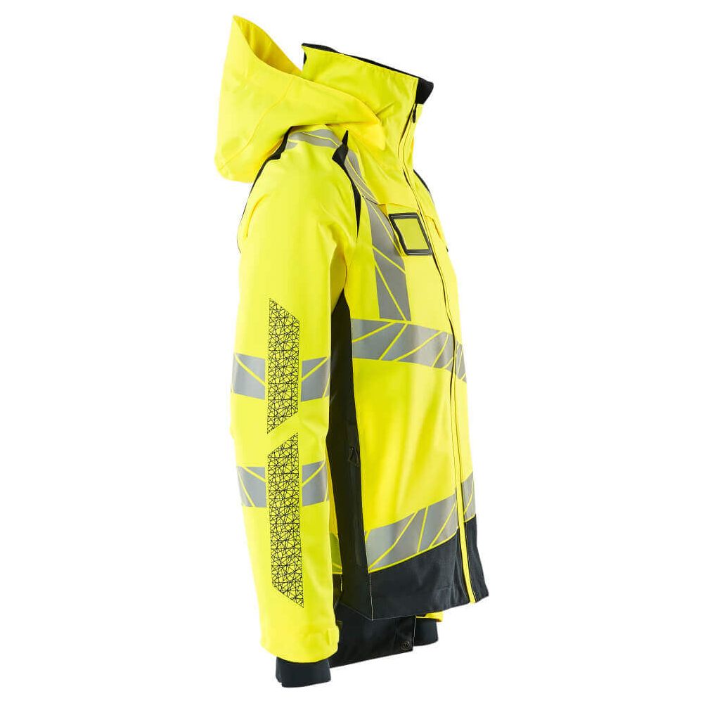 Mascot Hi-Vis Waterproof Outer Shell Jacket 19301-231 Left #colour_hi-vis-yellow-black