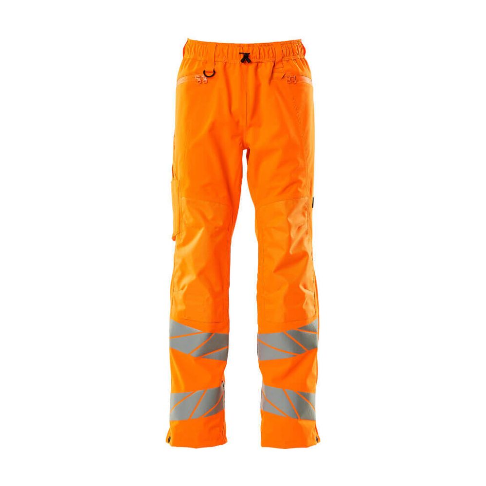 Mascot Hi-Vis Waterproof Trousers Front #colour_hi-vis-orange