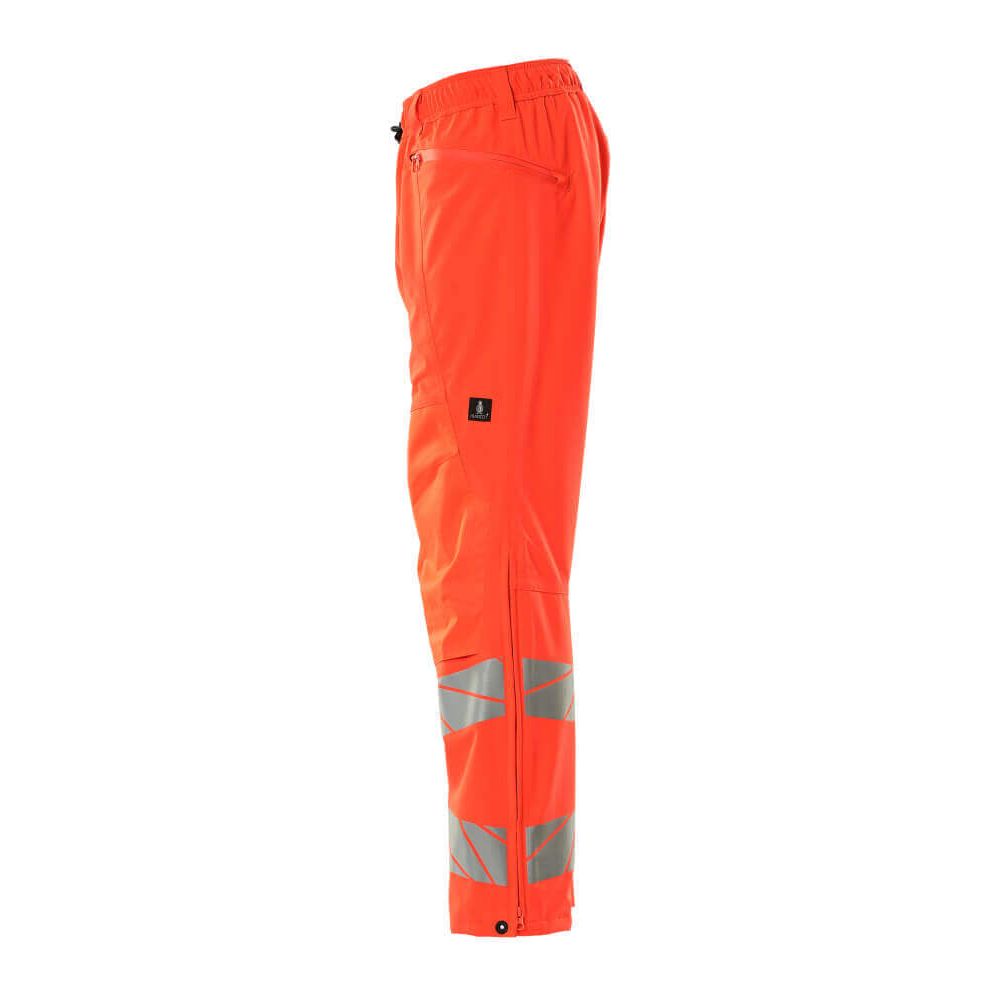 Mascot Hi-Vis Waterproof Trousers Right #colour_hi-vis-red