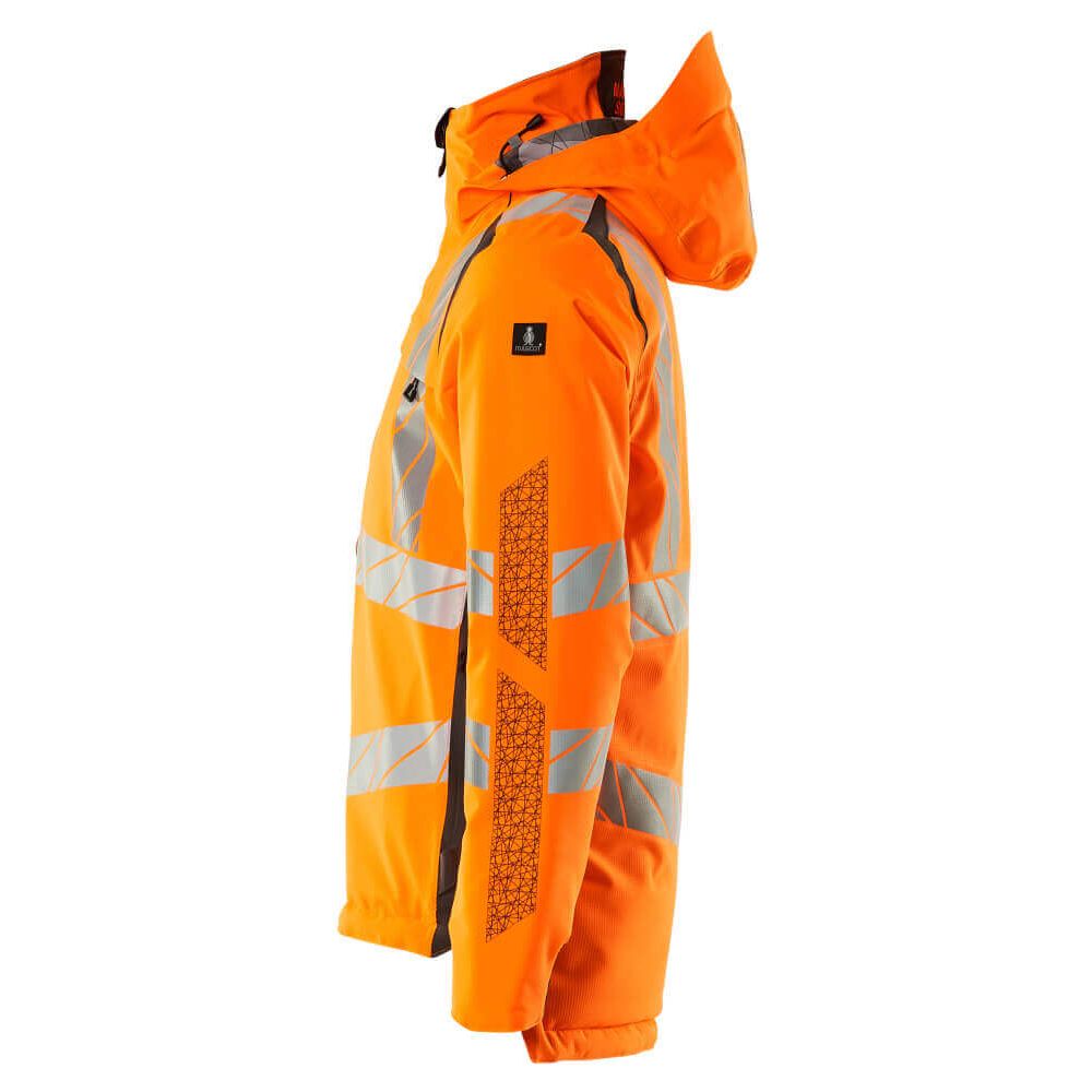 Mascot Hi-Vis Waterproof Winter Jacket 19035-449 Right #colour_hi-vis-orange-dark-anthracite-grey