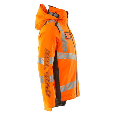 Mascot Hi-Vis Waterproof Winter Jacket 19035-449 Left #colour_hi-vis-orange-dark-anthracite-grey