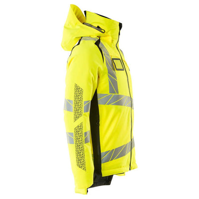 Mascot Hi-Vis Waterproof Winter Jacket 19035-449 Left #colour_hi-vis-yellow-black