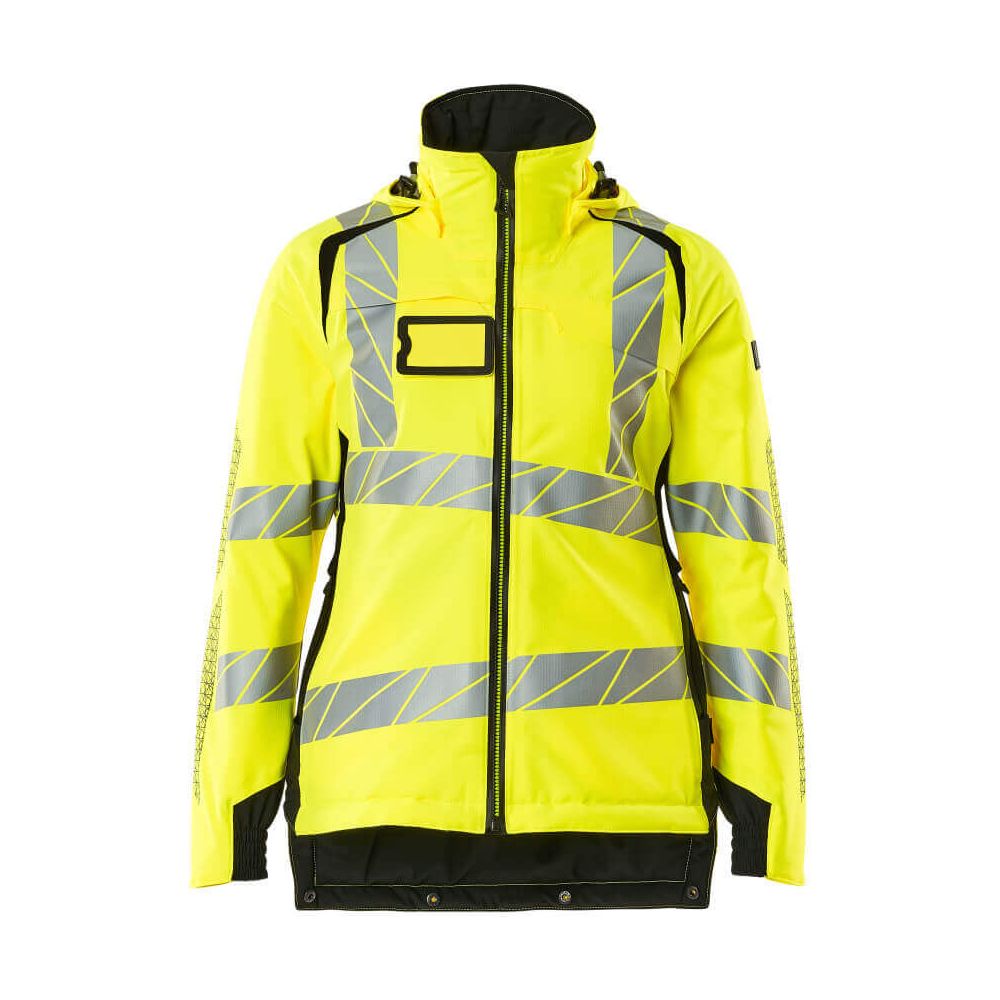 Mascot Hi-Vis Waterproof Winter Jacket 19045-449 Front #colour_hi-vis-yellow-black