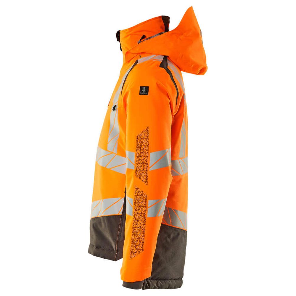 Mascot Hi-Vis Waterproof Winter Jacket 19335-231 Right #colour_hi-vis-orange-dark-anthracite-grey