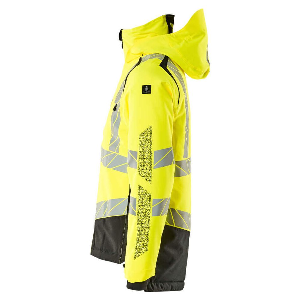 Mascot Hi-Vis Waterproof Winter Jacket 19335-231 Right #colour_hi-vis-yellow-black