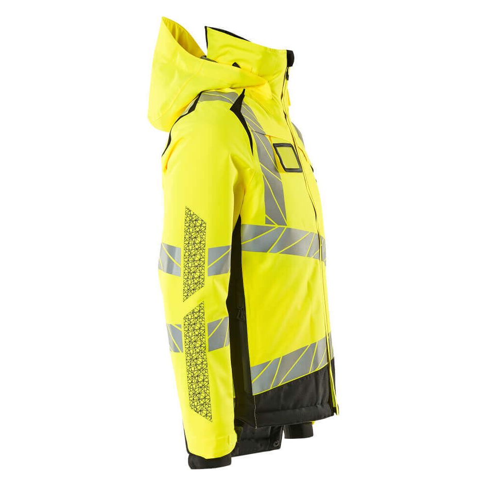 Mascot Hi-Vis Waterproof Winter Jacket 19335-231 Left #colour_hi-vis-yellow-black