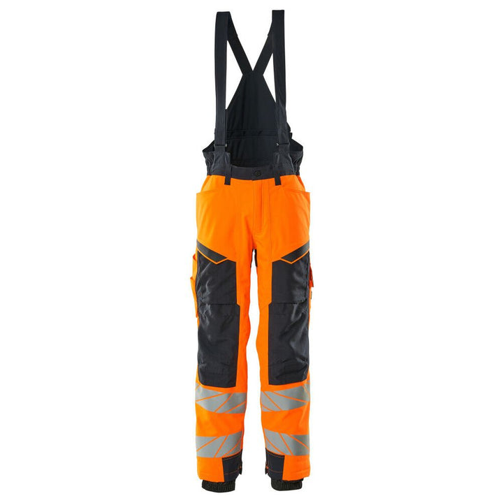 Mascot Hi-Vis Winter Trousers Waterproof 19090-449 Front #colour_hi-vis-orange-dark-navy-blue