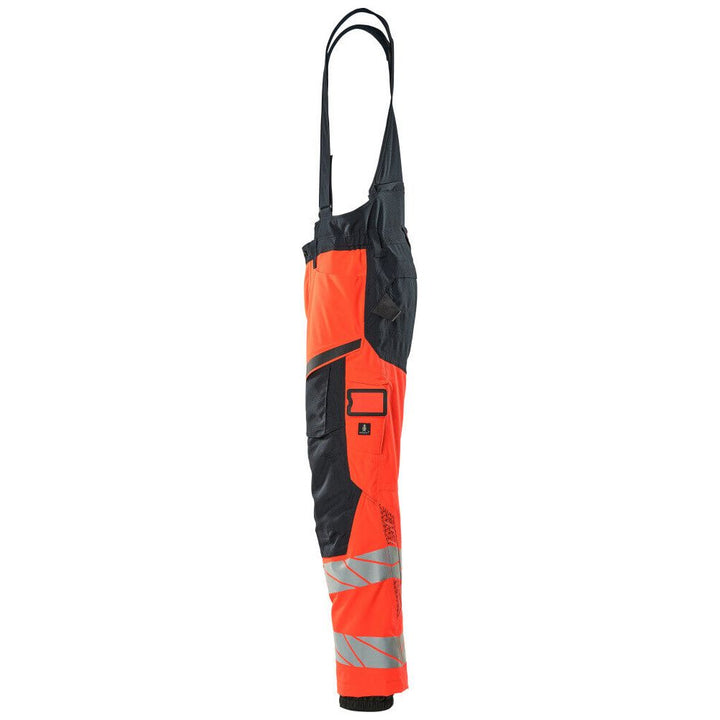 Mascot Hi-Vis Winter Trousers Waterproof 19090-449 Right #colour_hi-vis-red-dark-navy-blue