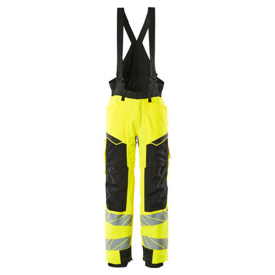 Mascot Hi-Vis Winter Trousers Waterproof 19090-449 Front #colour_hi-vis-yellow-black