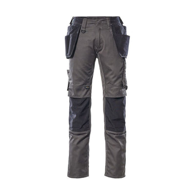 Mascot Kassel Trousers Kneepad-Holster-Pockets Two-Tone 17631-442 Front #colour_dark-anthracite-grey-black