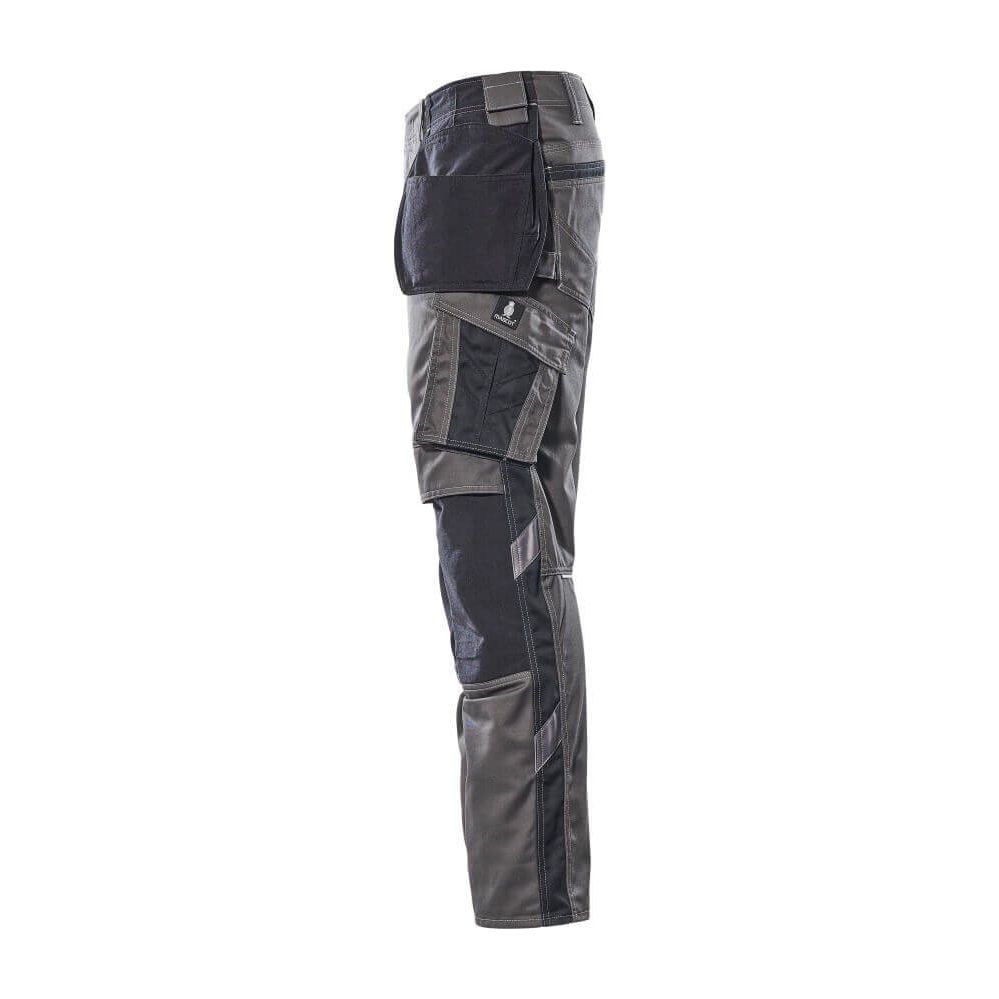 Mascot Kassel Trousers Kneepad-Holster-Pockets Two-Tone 17631-442 Right #colour_dark-anthracite-grey-black