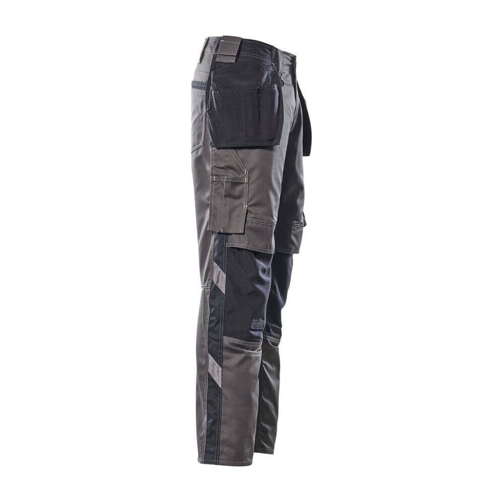 Mascot Kassel Trousers Kneepad-Holster-Pockets Two-Tone 17631-442 Left #colour_dark-anthracite-grey-black