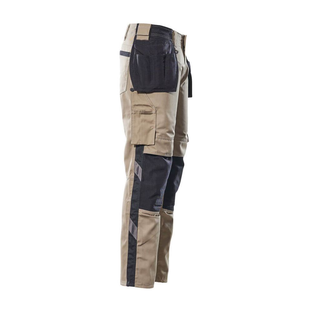 Mascot Kassel Trousers Kneepad-Holster-Pockets Two-Tone 17631-442 Left #colour_light-khaki-black