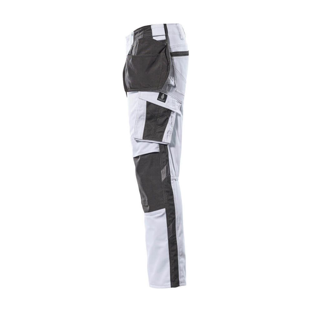 Mascot Kassel Trousers Kneepad-Holster-Pockets Two-Tone 17631-442 Right #colour_white-dark-anthracite-grey