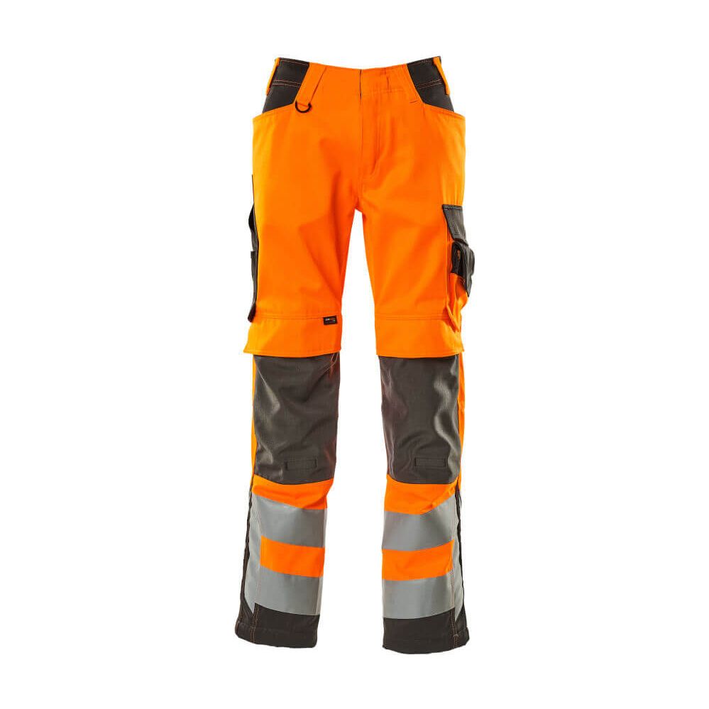 Mascot Kendal Hi-Vis Trousers 15579-860 Front #colour_hi-vis-orange-dark-anthracite-grey