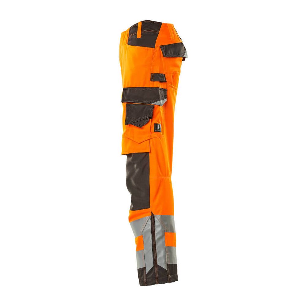 Mascot Kendal Hi-Vis Trousers 15579-860 Right #colour_hi-vis-orange-dark-anthracite-grey