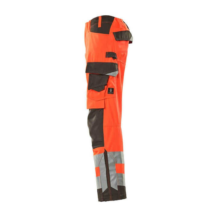 Mascot Kendal Hi-Vis Trousers 15579-860 Right #colour_hi-vis-red-dark-anthracite-grey