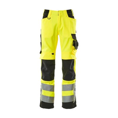Mascot Kendal Hi-Vis Trousers 15579-860 Front #colour_hi-vis-yellow-black