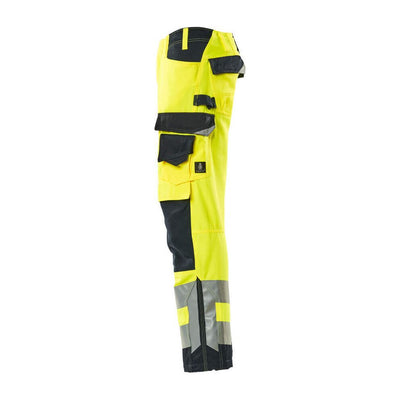Mascot Kendal Hi-Vis Trousers 15579-860 Right #colour_hi-vis-yellow-dark-navy-blue