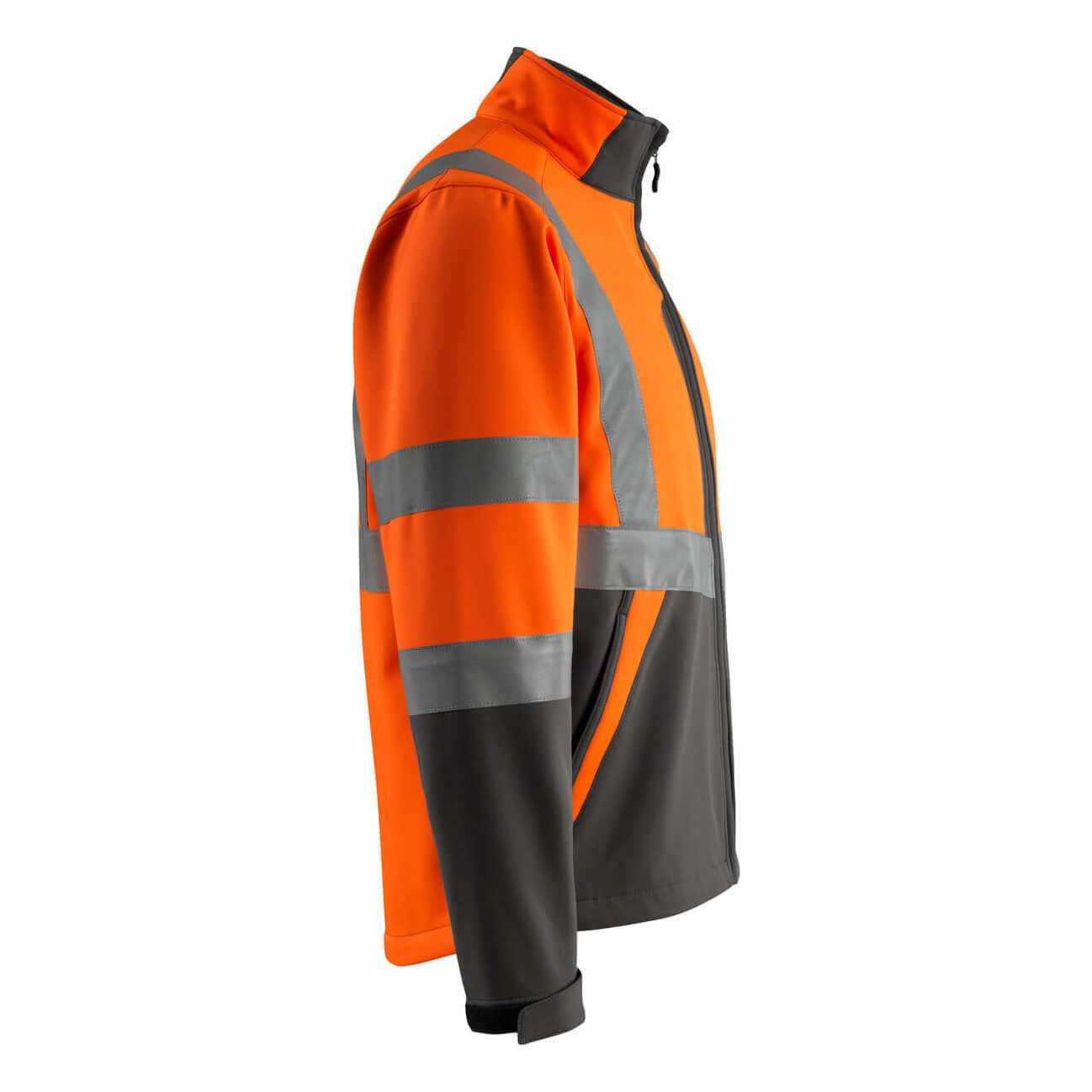 Mascot Kiama Hi-Vis Softshell Jacket 15902-253 Left #colour_hi-vis-orange-dark-anthracite-grey
