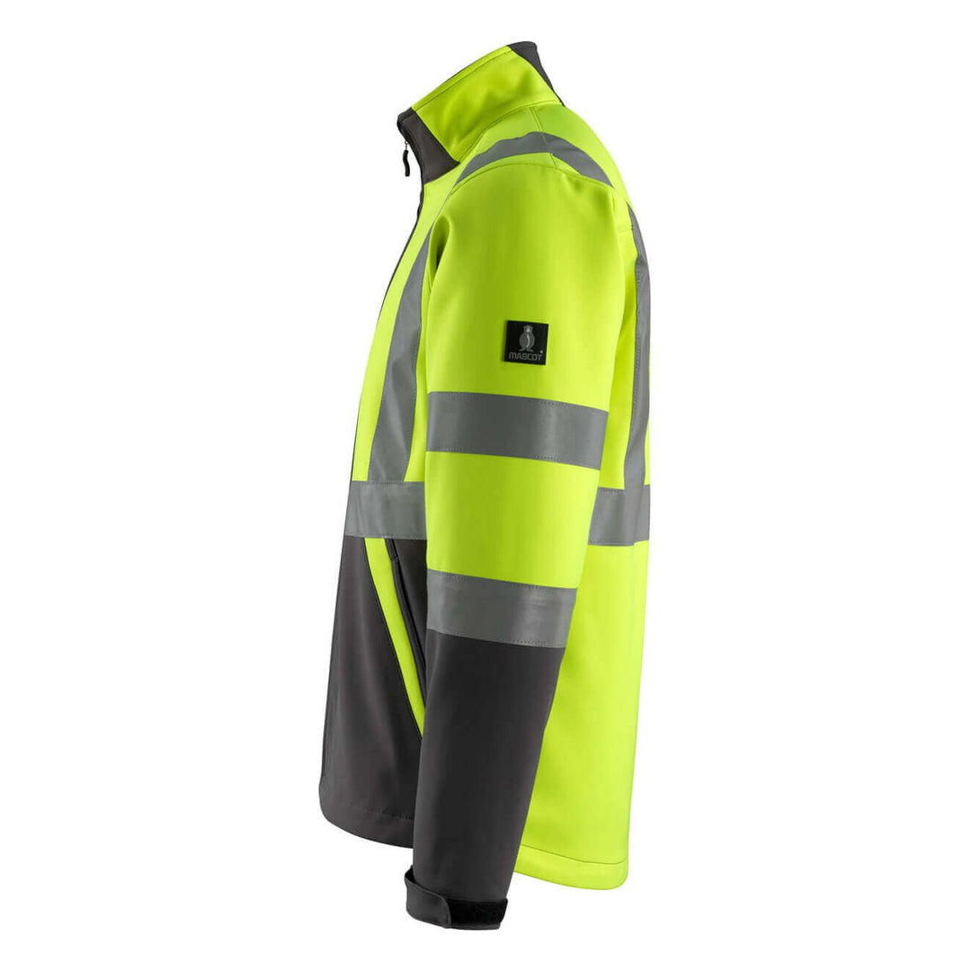 Mascot Kiama Hi-Vis Softshell Jacket 15902-253 Right #colour_hi-vis-yellow-dark-anthracite-grey