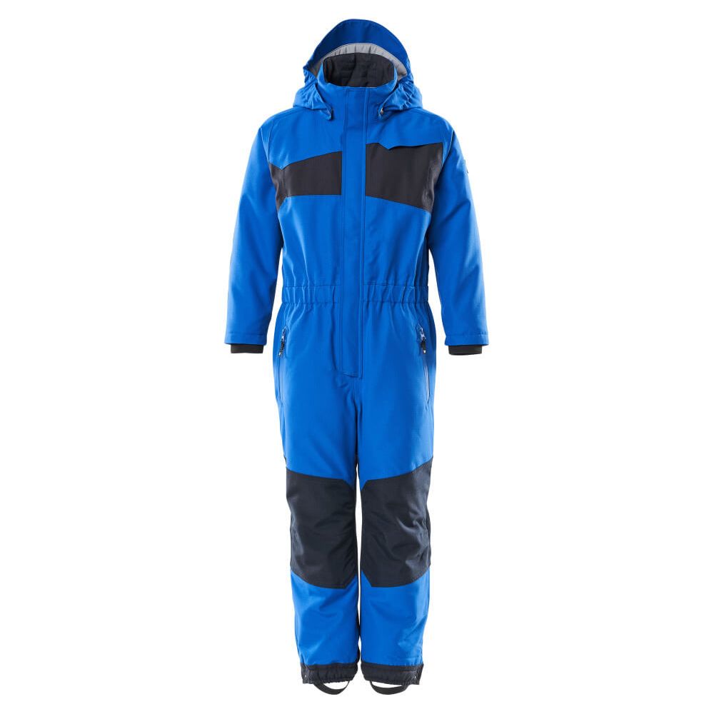 Mascot Kids Lightweight Padded Snowsuit 18919-231 Front #colour_azure-blue-dark-navy-blue