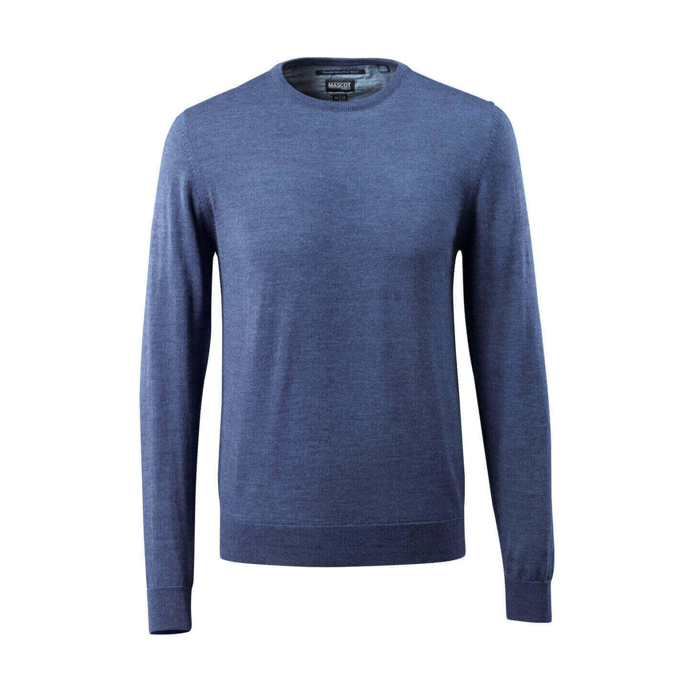Mascot Knitted Jumper Round Neck 50636-989 Front #colour_blue-flecked
