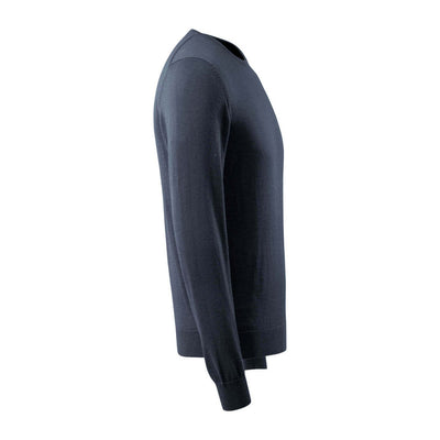 Mascot Knitted Jumper Round Neck 50636-989 Left #colour_dark-navy-blue