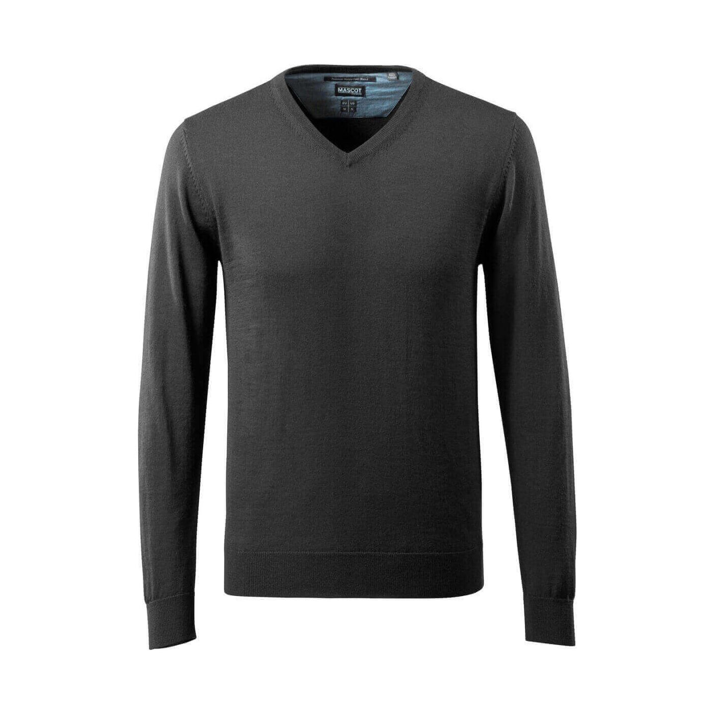 Mascot Knitted V-Neck Sweatshirt Jumper 50635-989 Front #colour_black