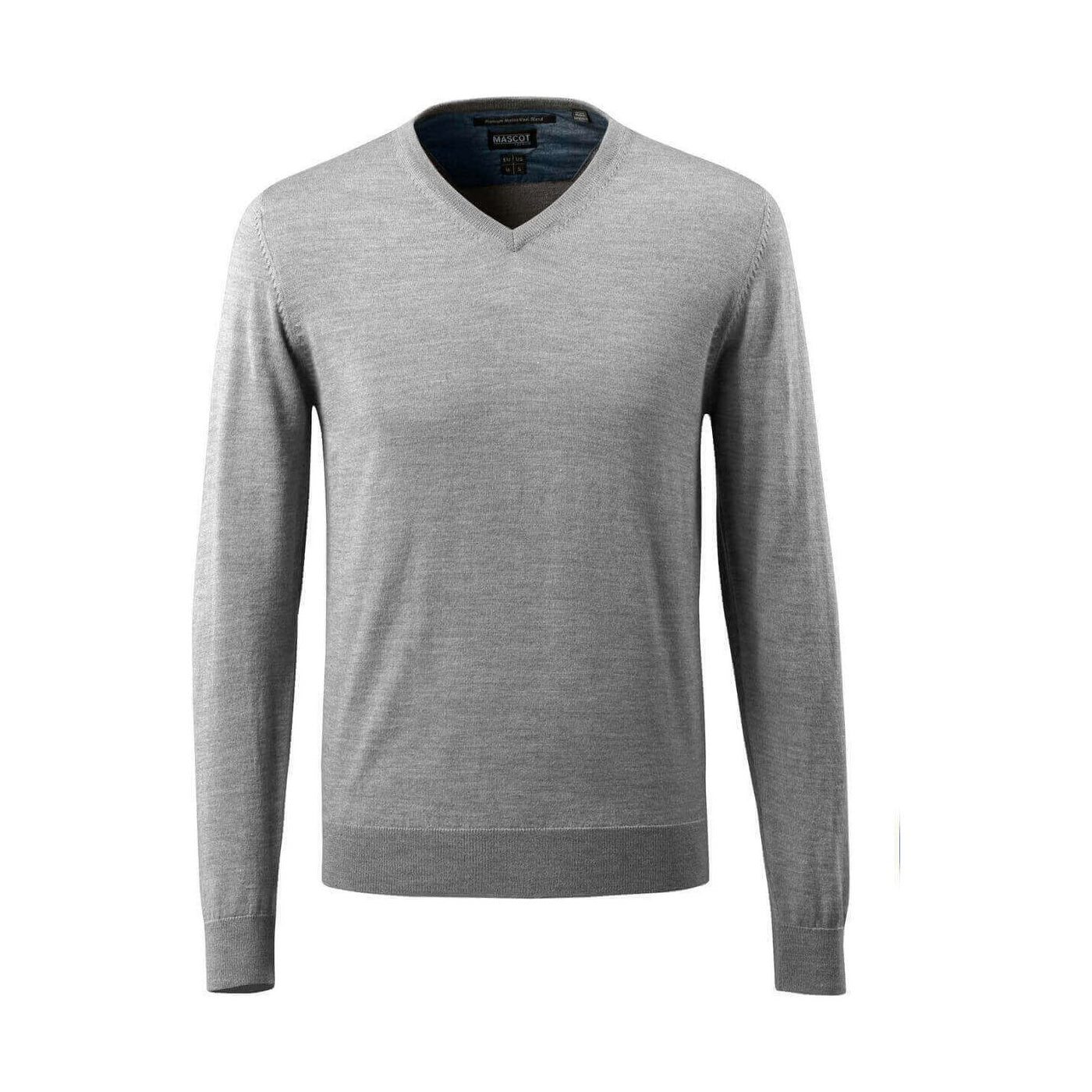 Mascot Knitted V-Neck Sweatshirt Jumper 50635-989 Front #colour_grey