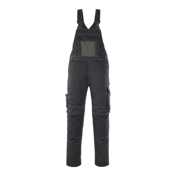 Mascot Leipzig Bib Overall Kneepad-Pockets 12069-203 Front #colour_black-dark-anthracite-grey